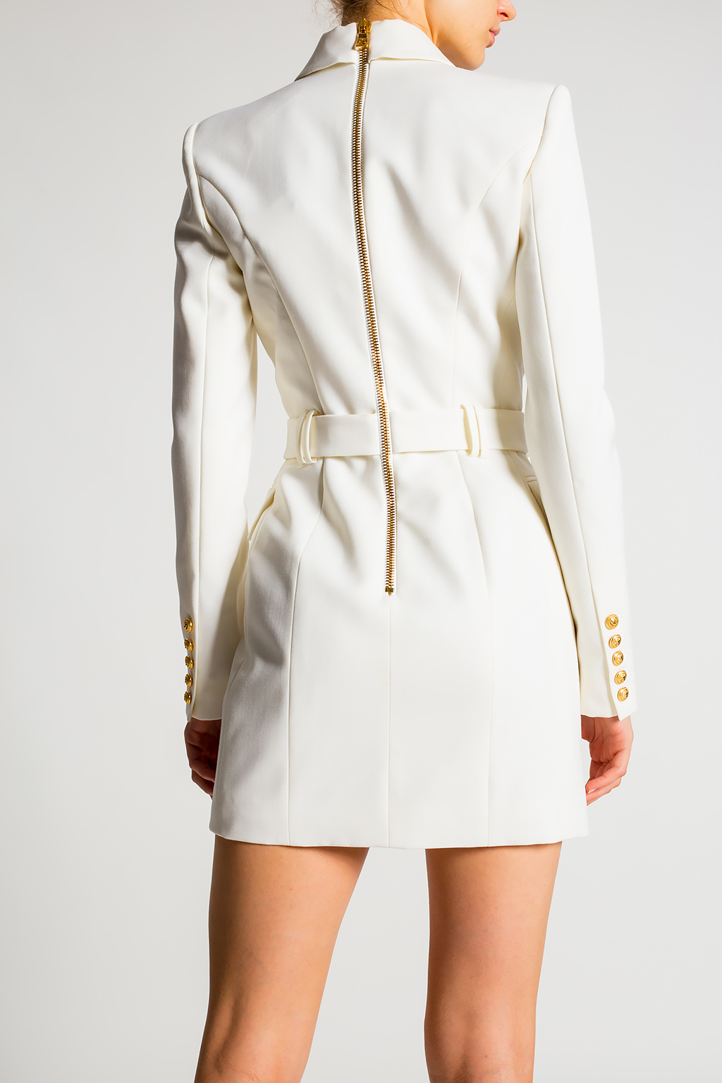 Balmain monogram-print long-sleeve shirt Nude Balmain monogram-print long-sleeve shirt Nude